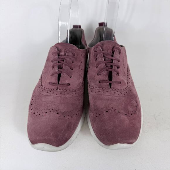 Cole Haan ZERØGRAND Oxfords Women's 7 Burgundy Suede Wingtip Low Top Comfort - Picture 4 of 10